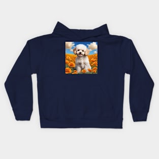 California Poppy Toy Poodle Kids Hoodie